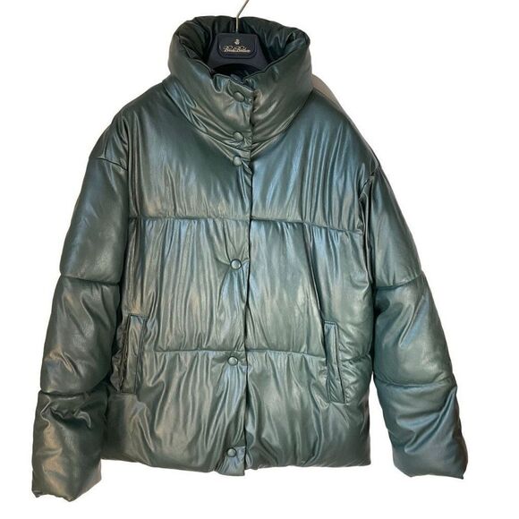 NVLT Green Vegan Leather Puffer, S/P. Beautiful! - Picture 6 of 13